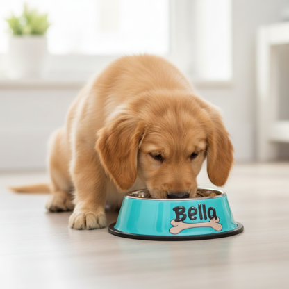 Personalized Steel Pet Feeding Bowl