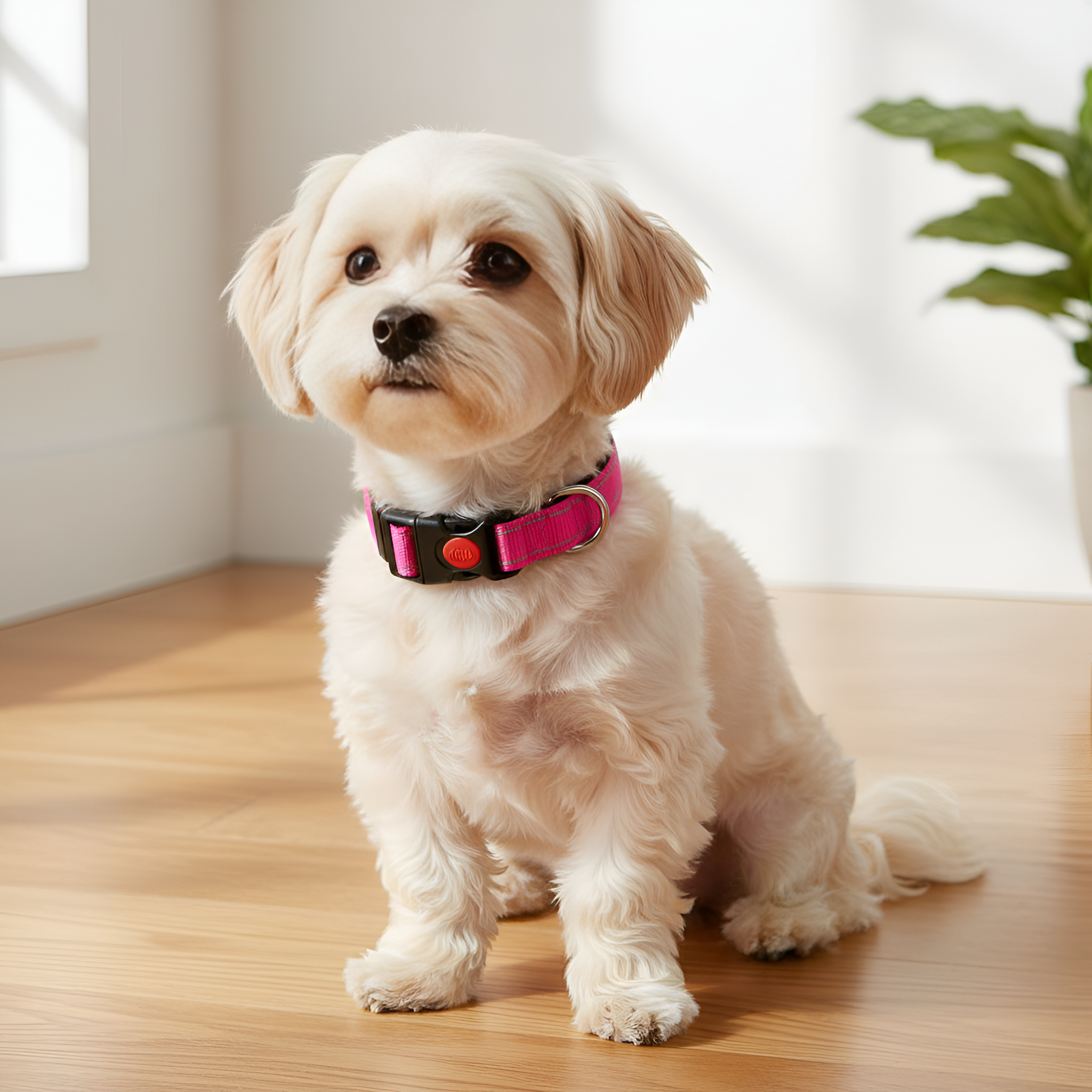 Reflective Adjustable Dog Collar With Buckle