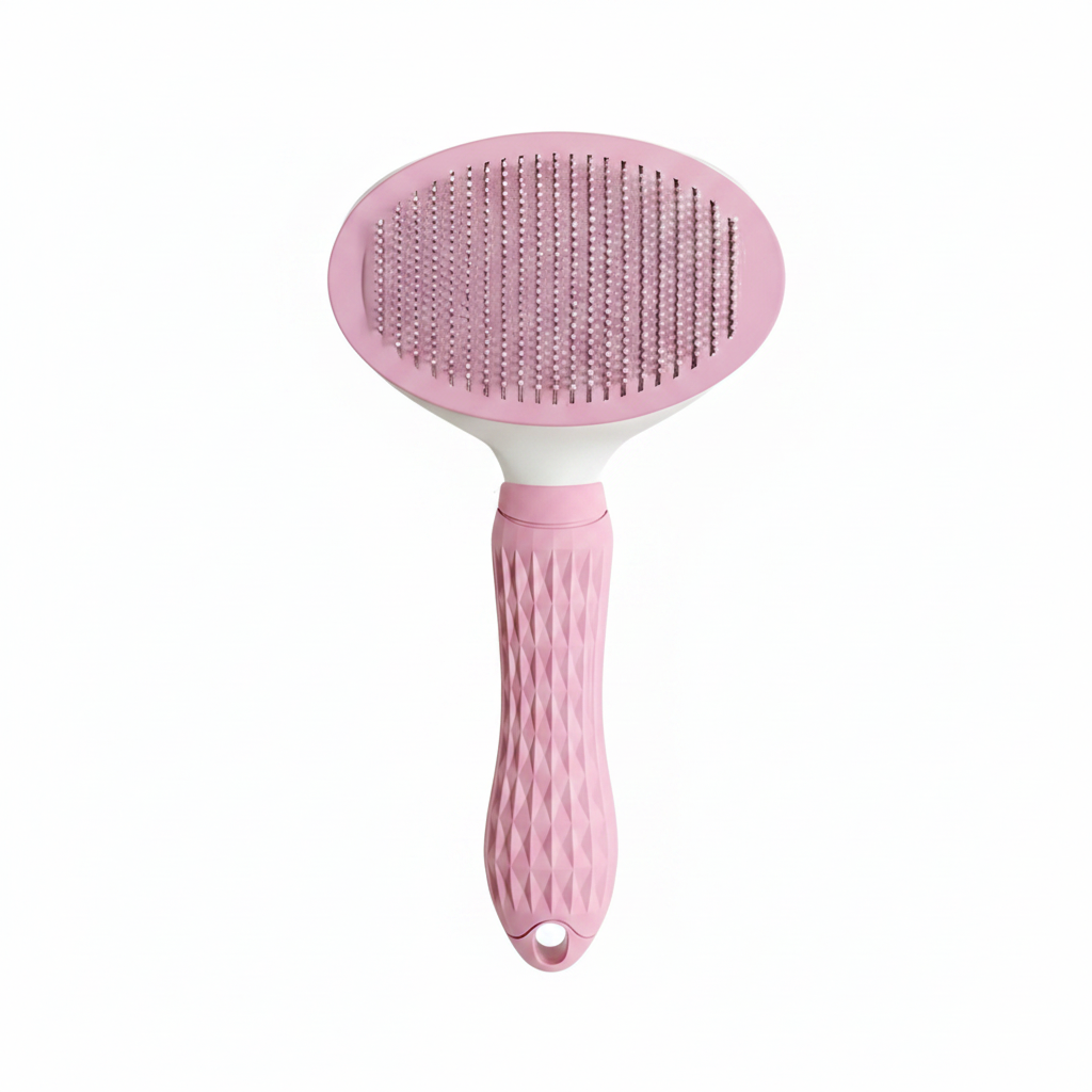 Pet Hair Collector Brush With Automatic Cleaning Grooming Tool