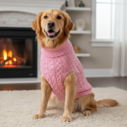 Solid Color Knitted Dog Sweater For Winter