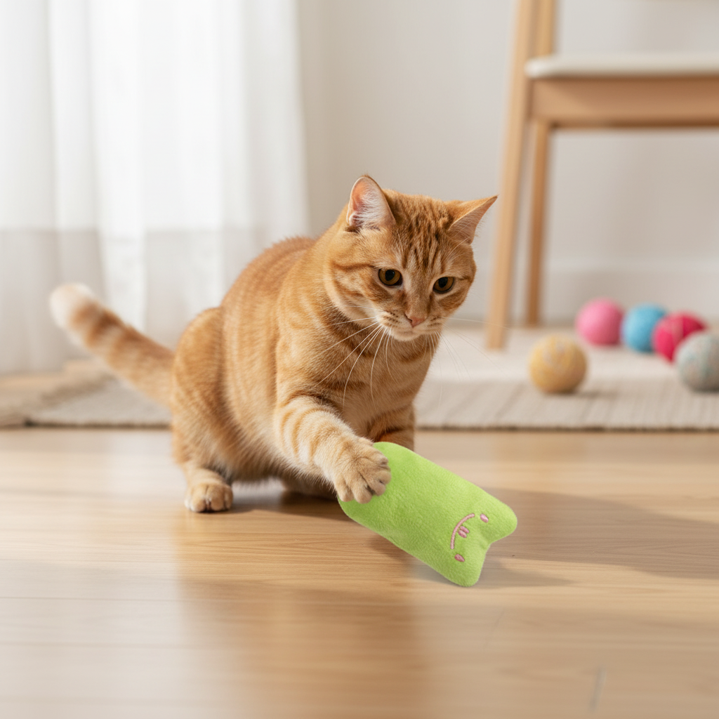 Soft Plush Catnip Pet Toy With Cartoon Design For Cats Chew Play