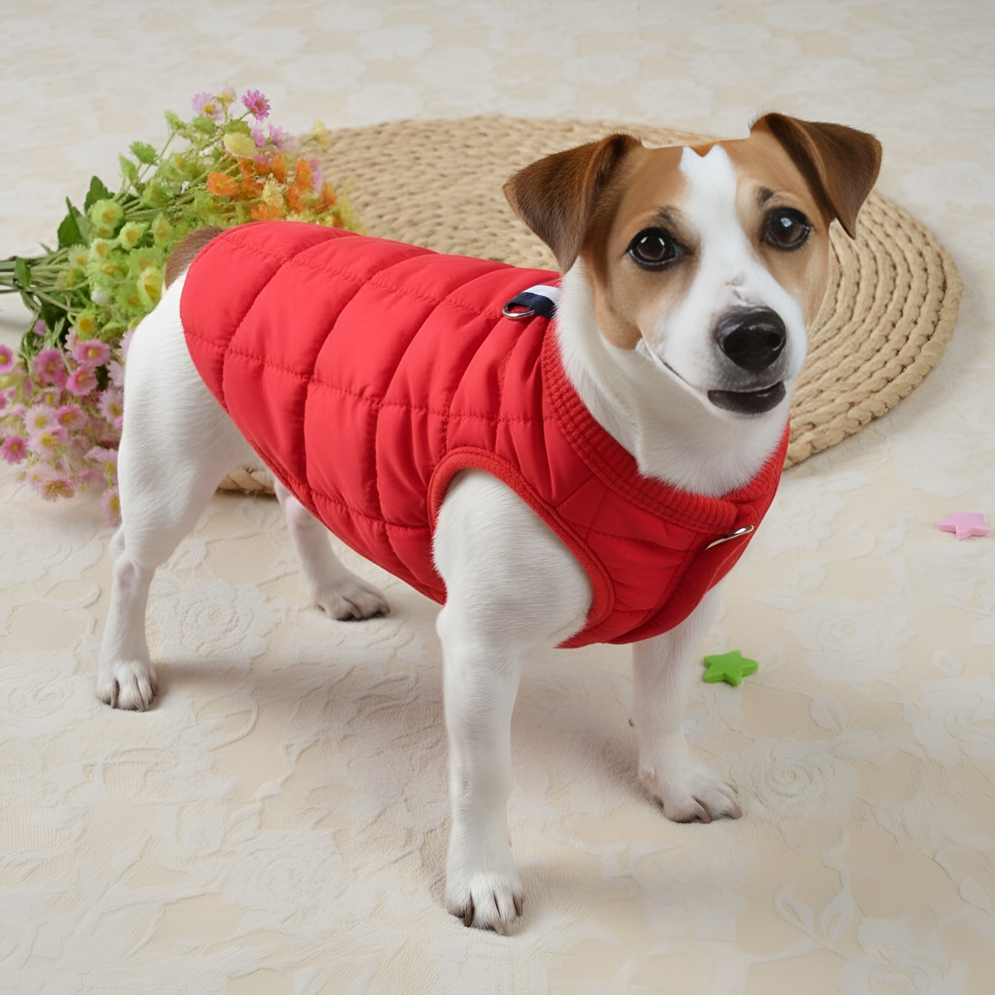 Simple Padded Dog Vest With Harness Ring