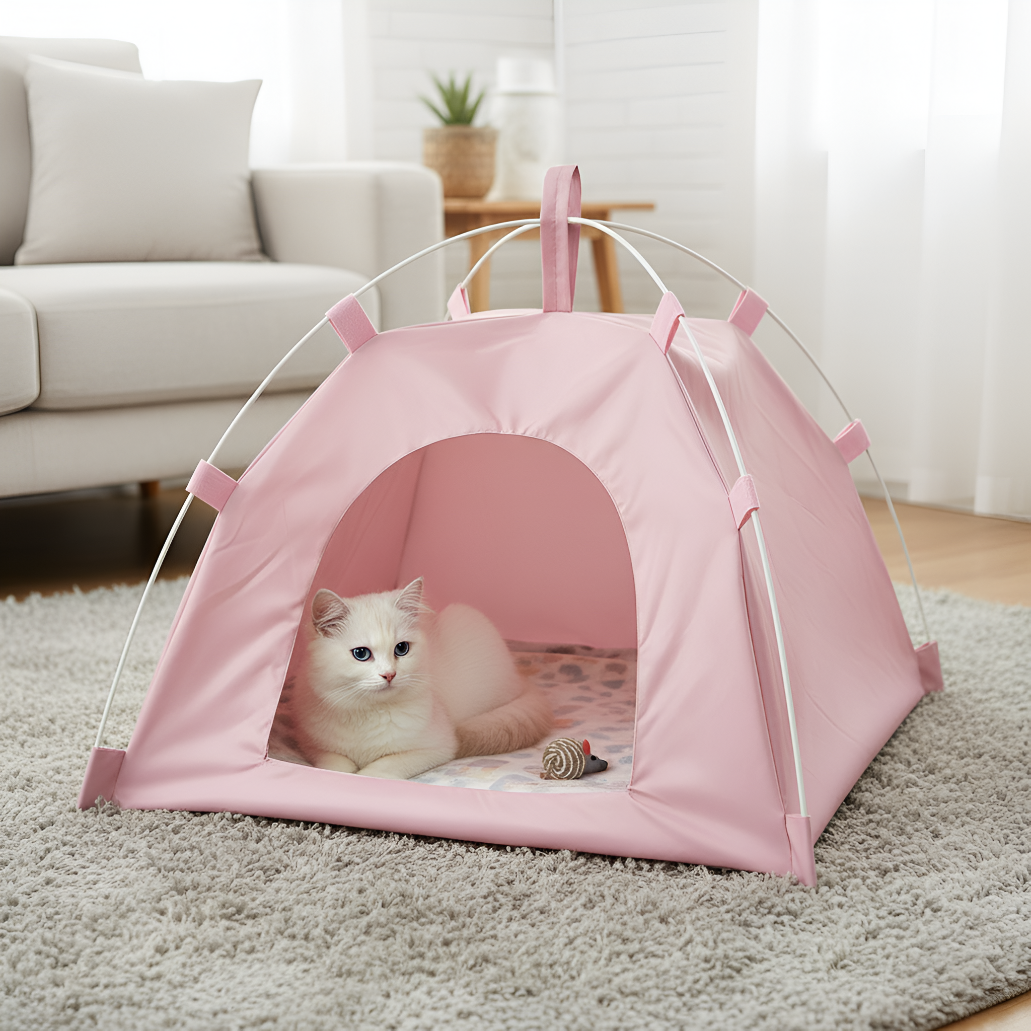 Foldable And Waterproof Pet Tent House With Cushion