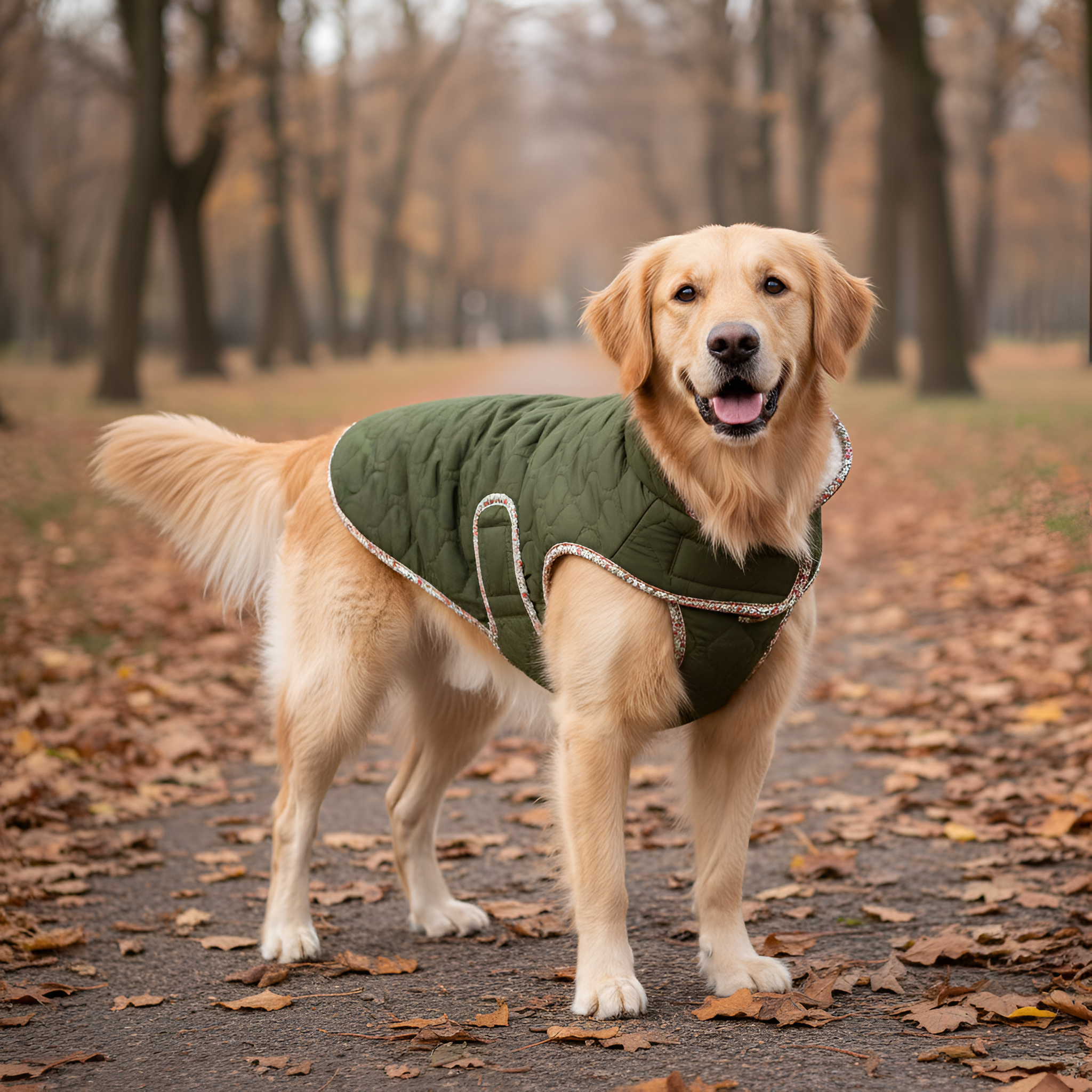 Winter Warm Dog Jacket With Fleece Lining And Quilted Design