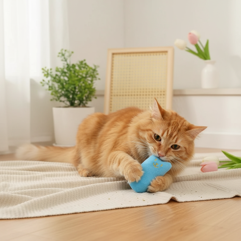 Soft Plush Catnip Pet Toy With Cartoon Design For Cats Chew Play