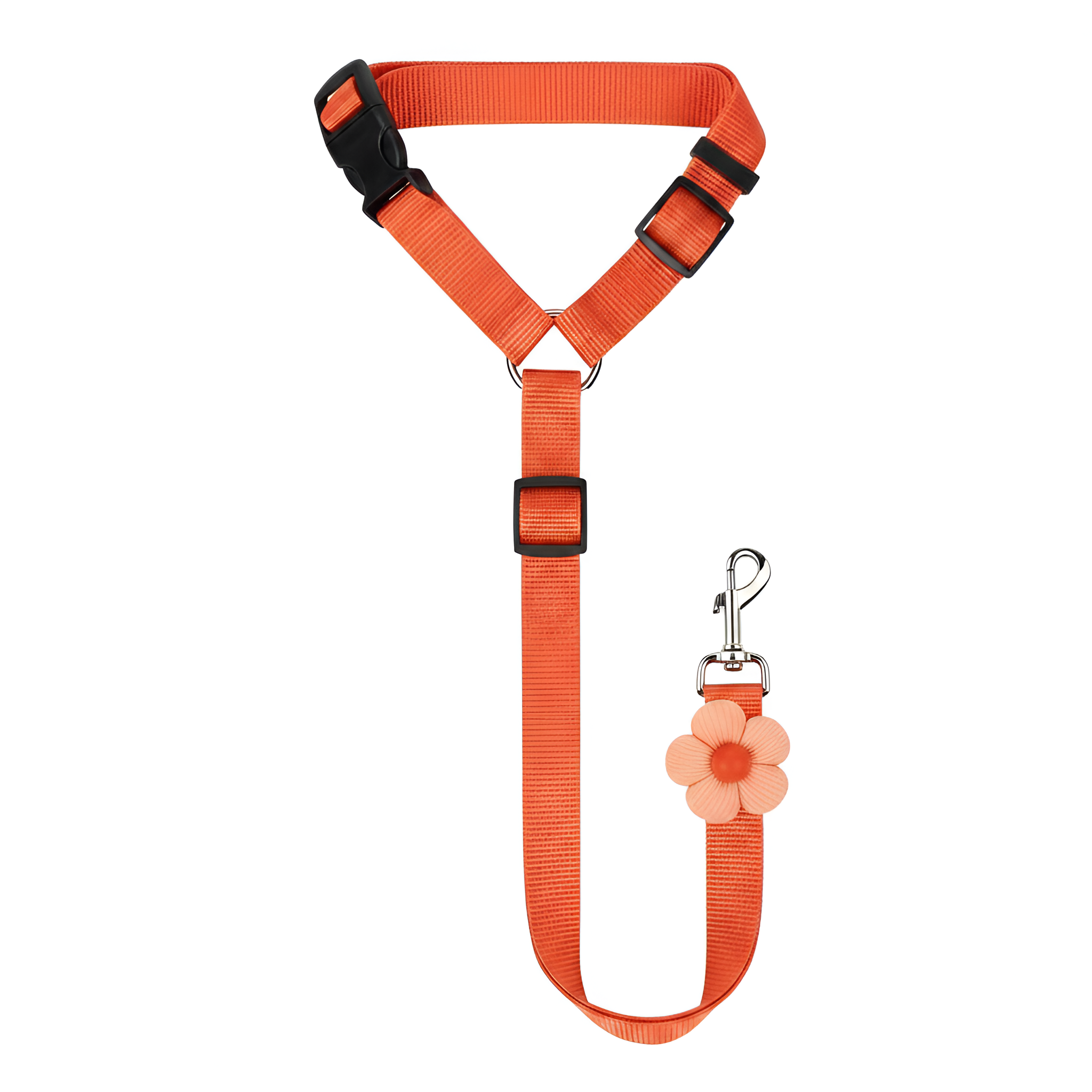Dog Car Seat Belt With Adjustable Strap And Pet Safety Leash Buckle