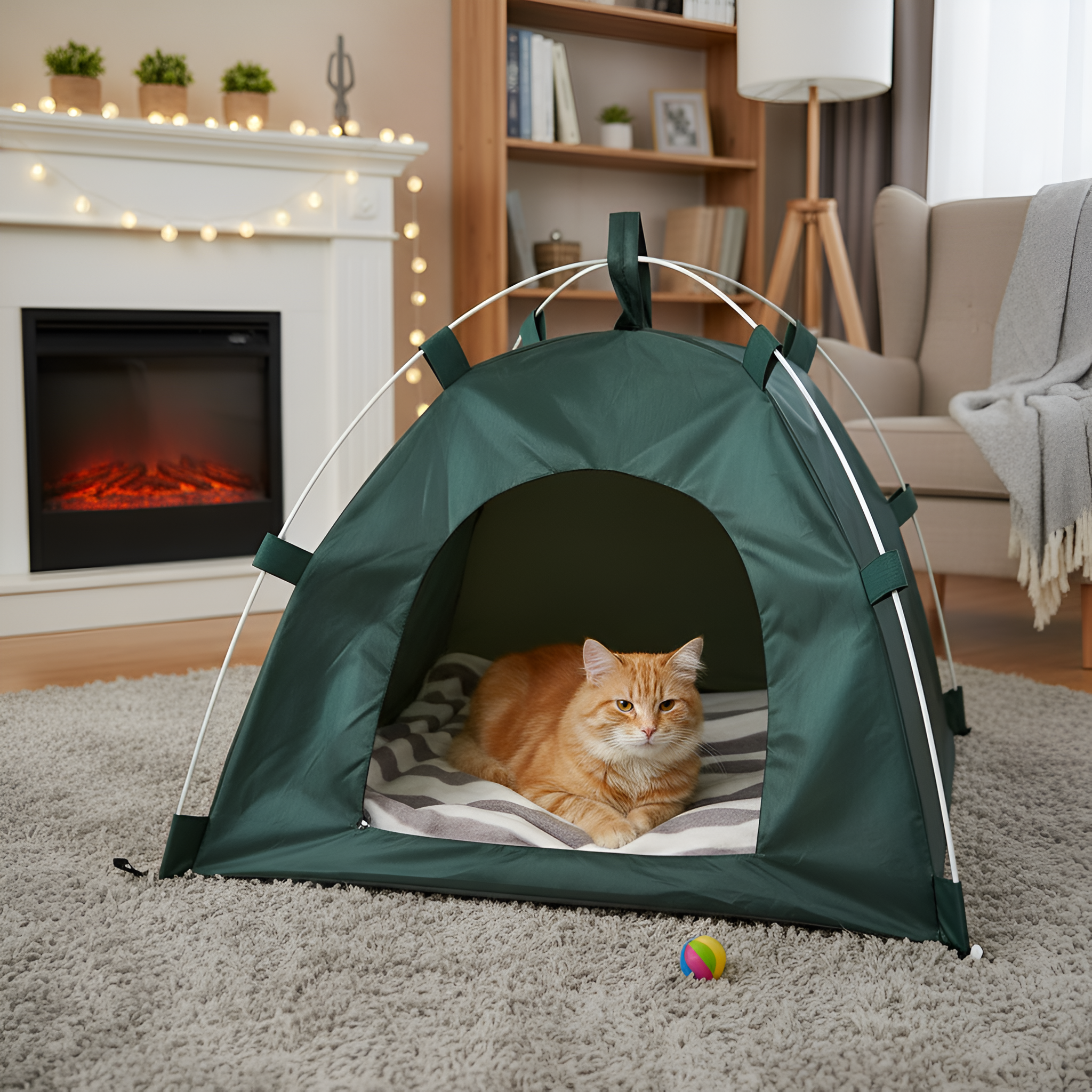 Foldable And Waterproof Pet Tent House With Cushion