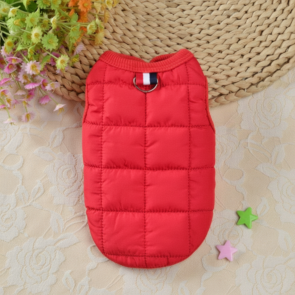 Simple Padded Dog Vest With Harness Ring