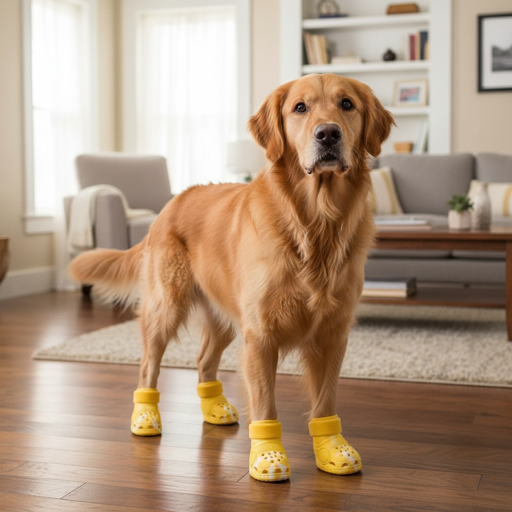 Pack Of 4 Dog Shoes With Adjustable Strap