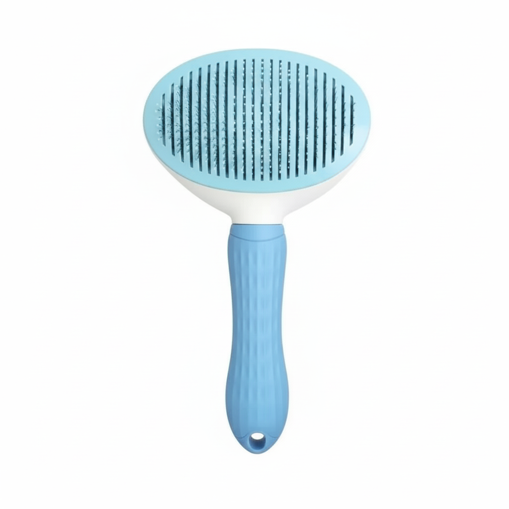 Pet Hair Collector Brush With Automatic Cleaning Grooming Tool
