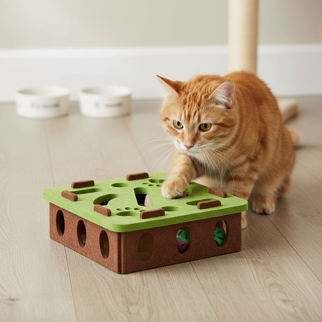 Interactive Cat Puzzle Toy Maze With Bell Balls And Tunnel Play