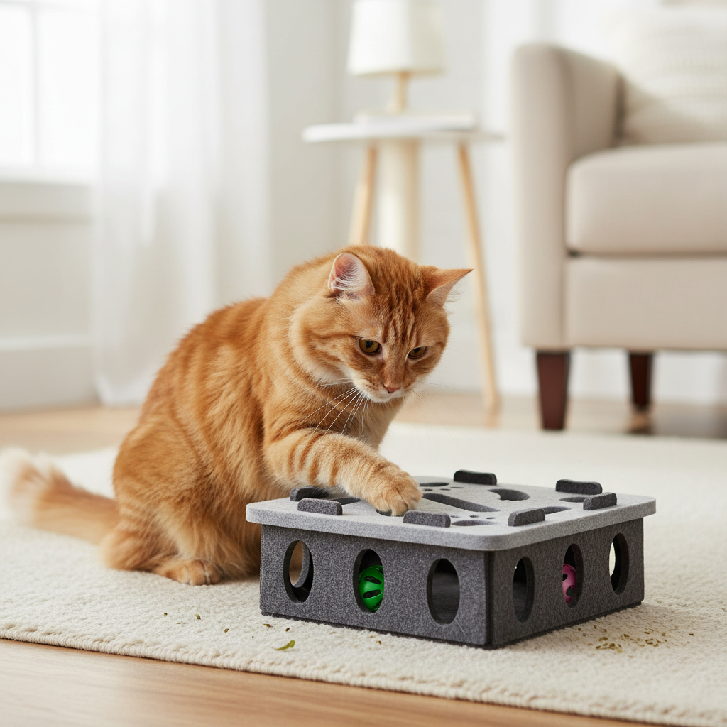 Interactive Cat Puzzle Toy Maze With Bell Balls And Tunnel Play