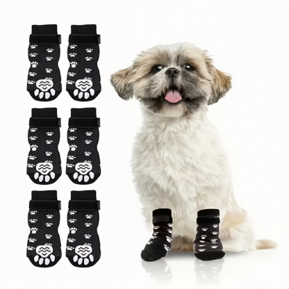 2 Pairs Of Non Slip Dog Socks With Waterproof Design