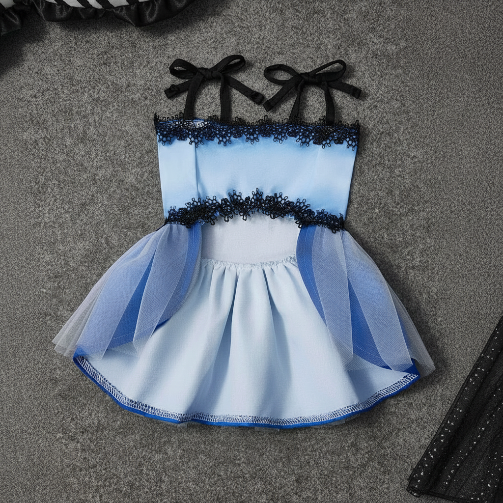 Strawberry Shortcake Cartoon Design Pet Dress With Lace Details 