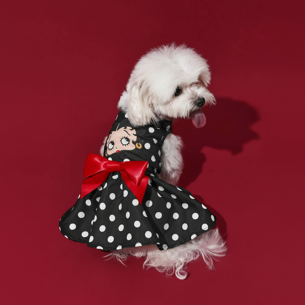 Strawberry Shortcake Cartoon Design Pet Dress With Lace Details 
