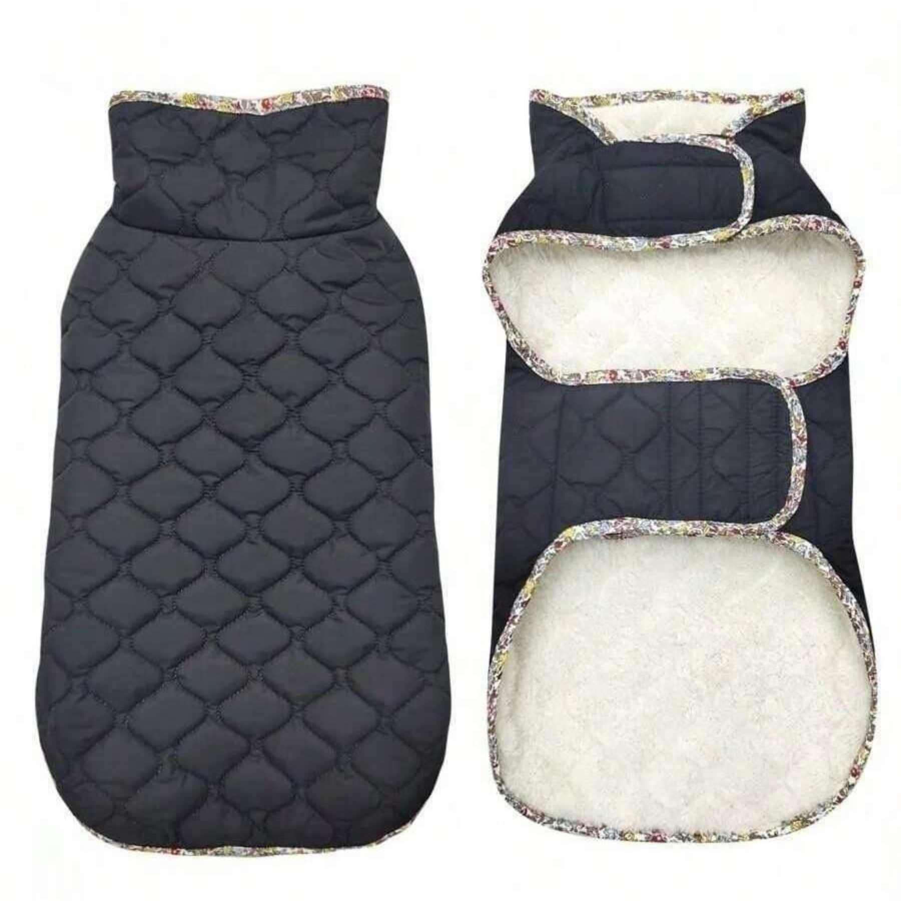 Winter Warm Dog Jacket With Fleece Lining And Quilted Design