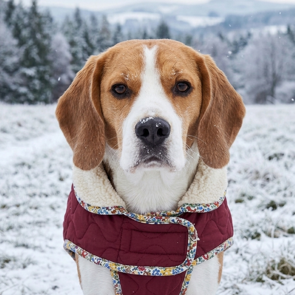 Winter Warm Dog Jacket With Fleece Lining And Quilted Design