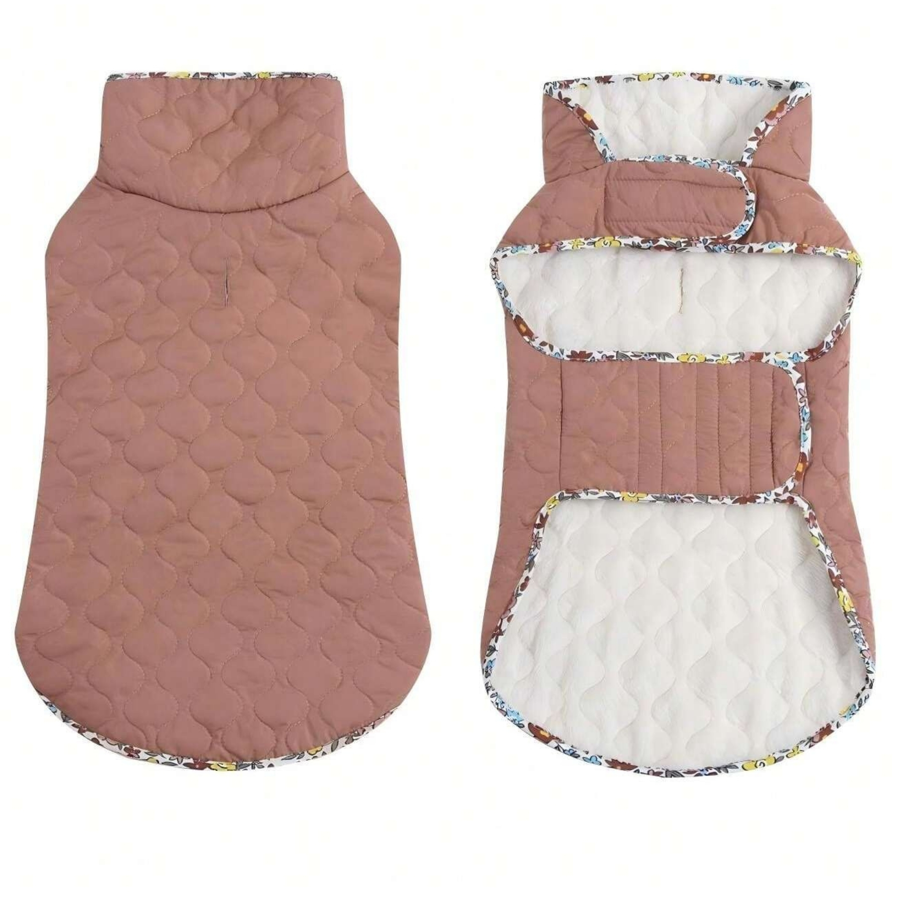 Winter Warm Dog Jacket With Fleece Lining And Quilted Design