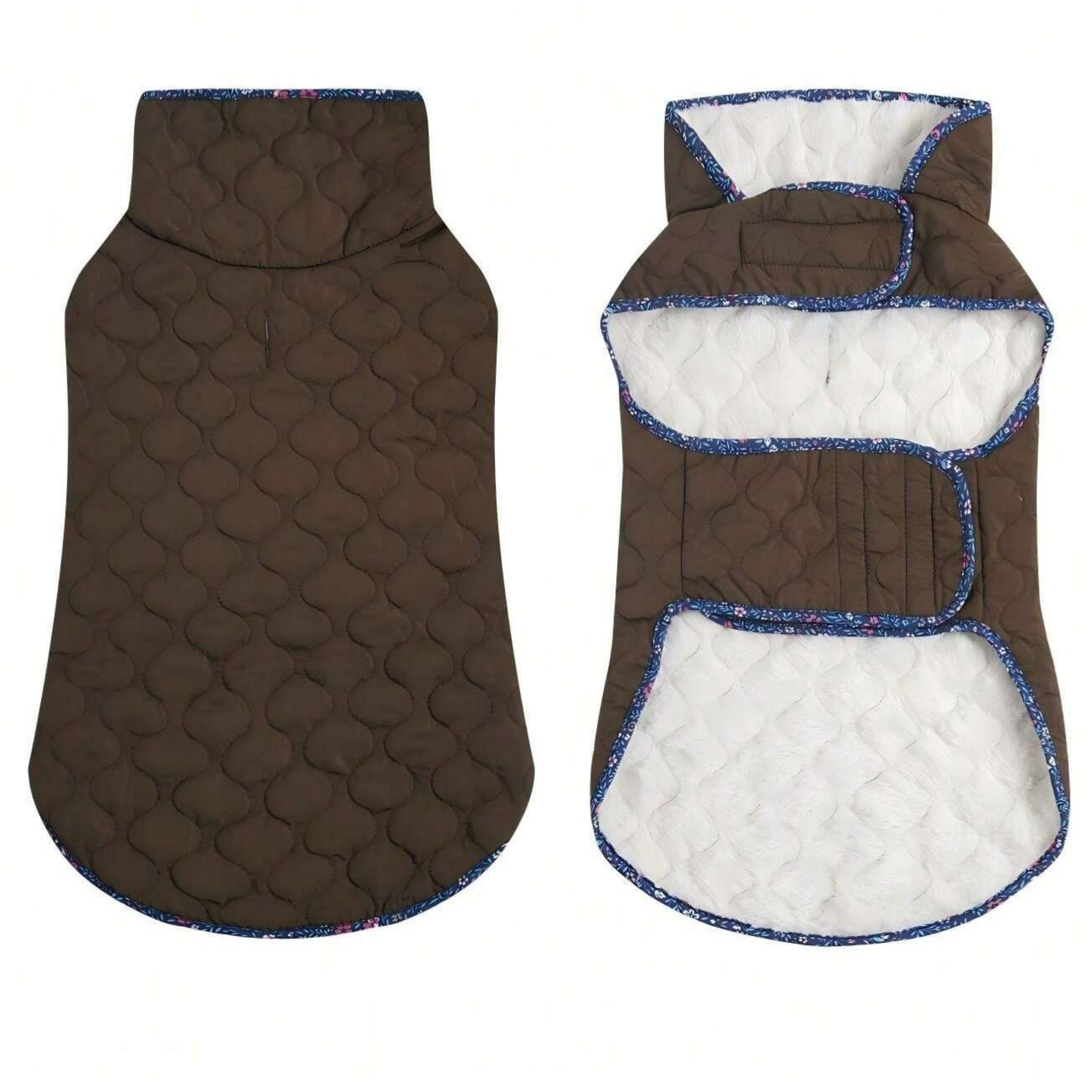 Winter Warm Dog Jacket With Fleece Lining And Quilted Design