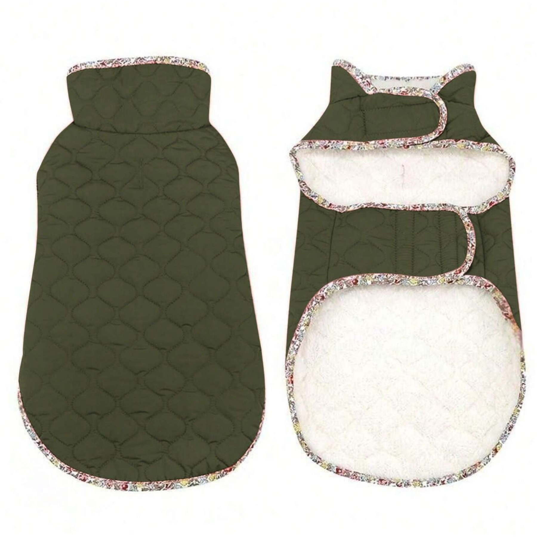 Winter Warm Dog Jacket With Fleece Lining And Quilted Design