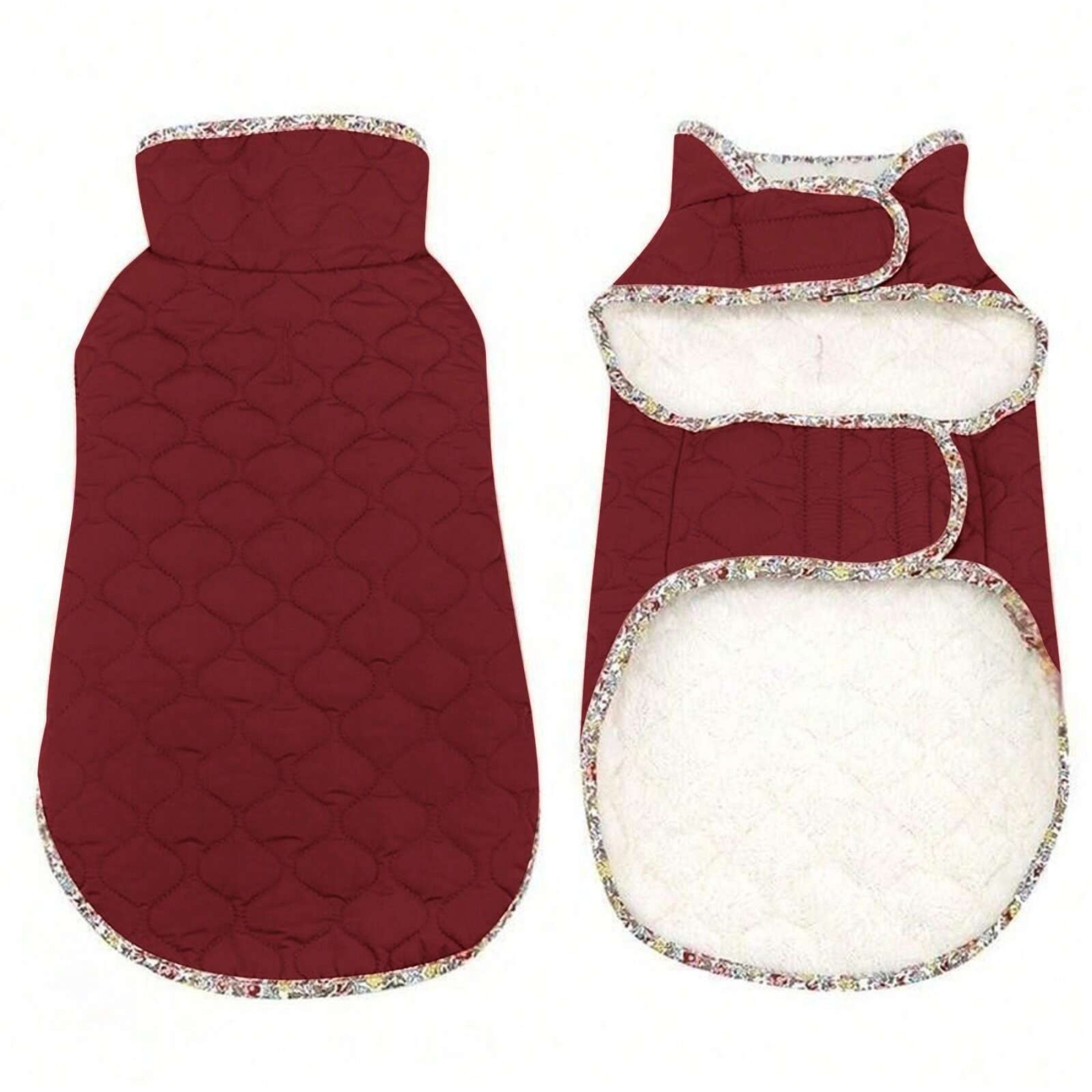 Winter Warm Dog Jacket With Fleece Lining And Quilted Design