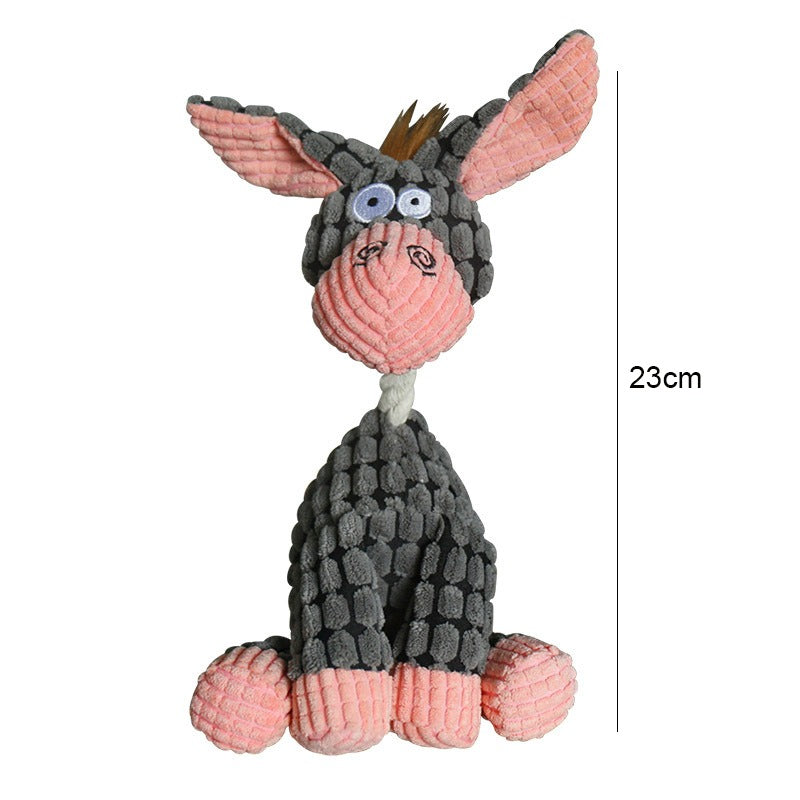 Donkey Shaped Corduroy Chew Toy For Dogs-Ziggy Dog Training Collar