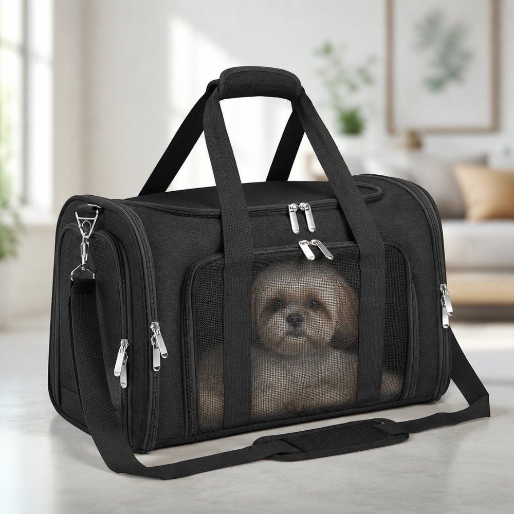 Mesh Travel Soft Sided Cat Dog Pet Carrier Collapsible Pets For Dogs