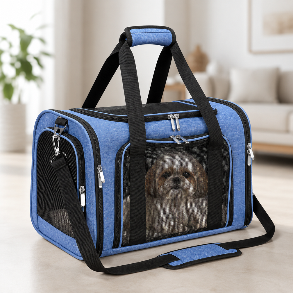 Mesh Travel Soft Sided Cat Dog Pet Carrier Collapsible Pets For Dogs