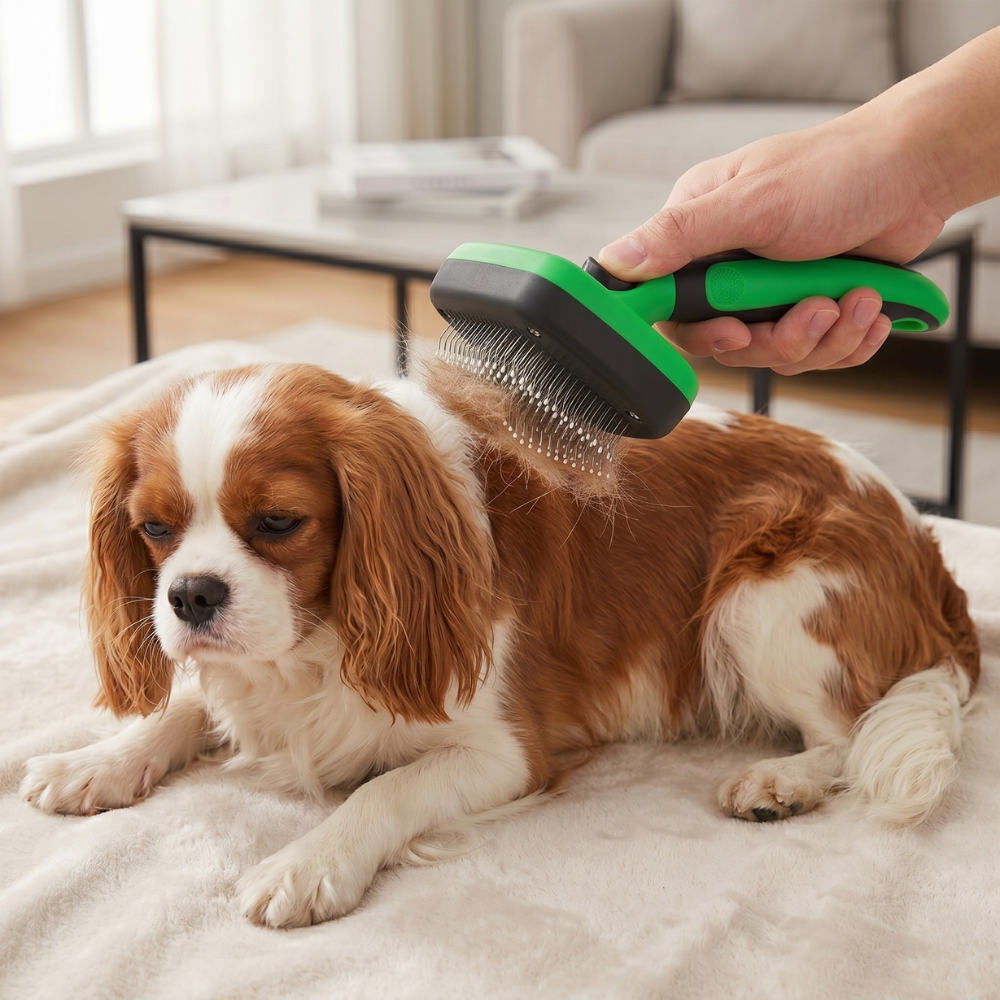 Self Cleaning Slicker Brush For Pet Shedding And Fur Removal
