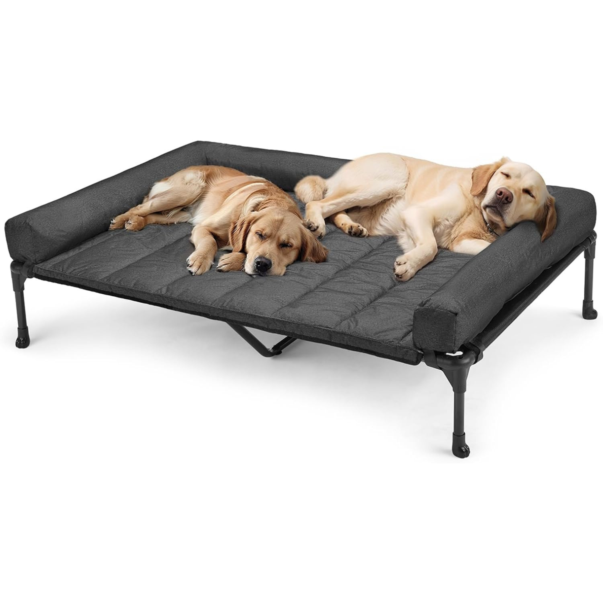 Elevated Cooling Dog Bed With Waterproof Cushion Bolster
