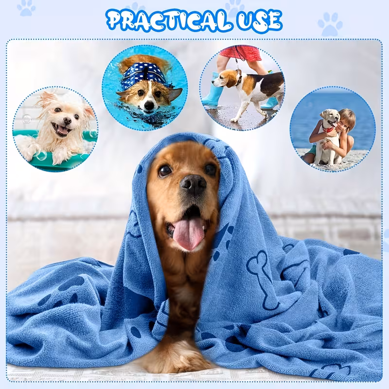 dog towel drying   pet towel puppy microfiber quick drying dog claw bath towel pet bath products absorbent medium dog pet bath towel 7