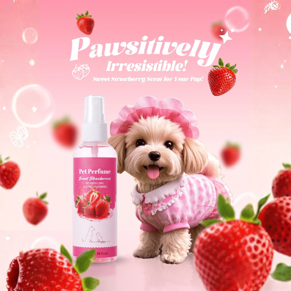 Strawberry Fragrance Pet Perfume Spray For Cats And Dogs Daily Use