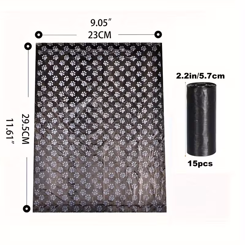 150 pcs 10 rolls thick leak proof dog poop bags suitable for outdoor in black and green colors 1