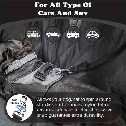Pet Car Safety Seat Belt With Adjustable Dog Harness Strap
