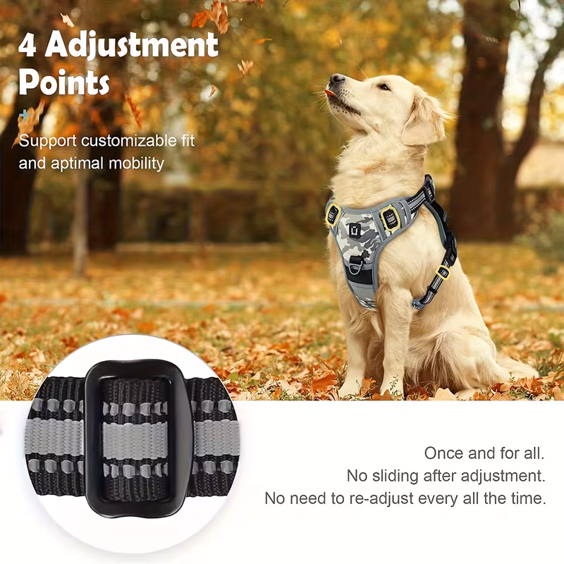 reflective dog harness with handle for easy walking and training 7
