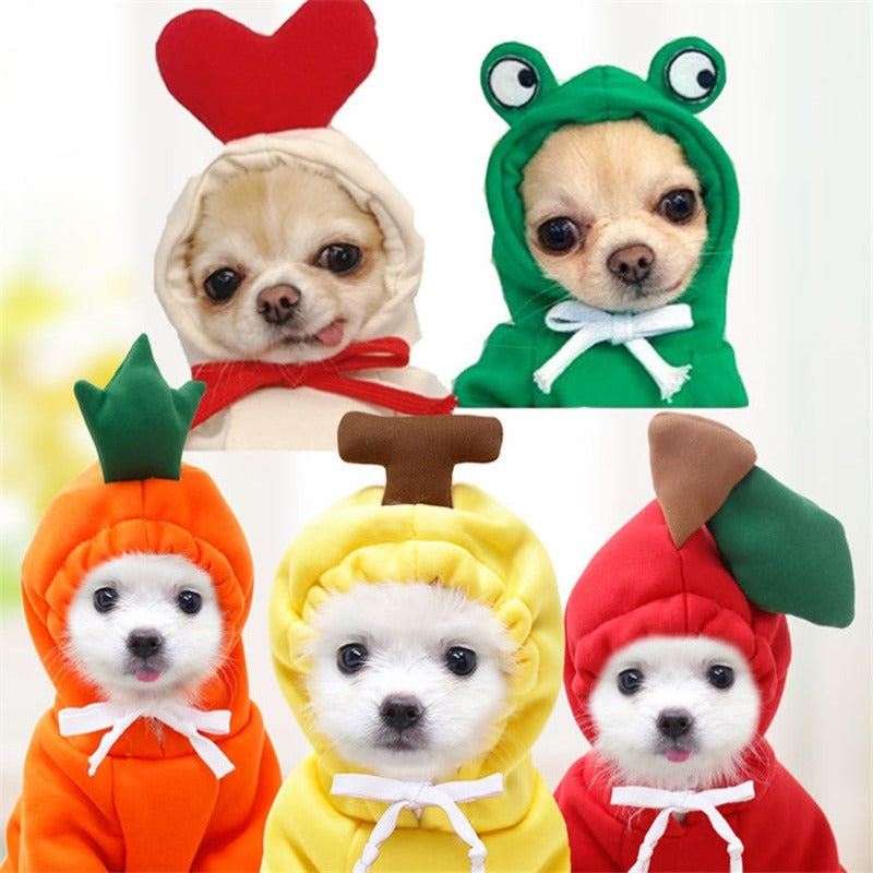 Warm Fleece Fruit Design Hoodies For Small Dogs-Ziggy Dog Training Collar