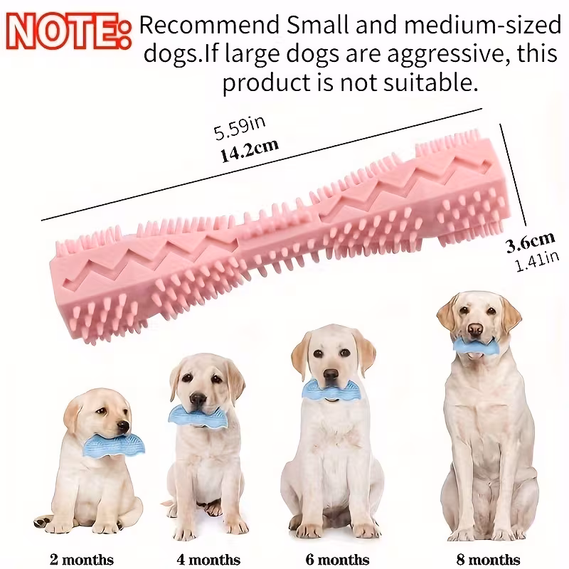 dog toothbrush toy soft rubber molar stick for interactive cleaning chewing 1