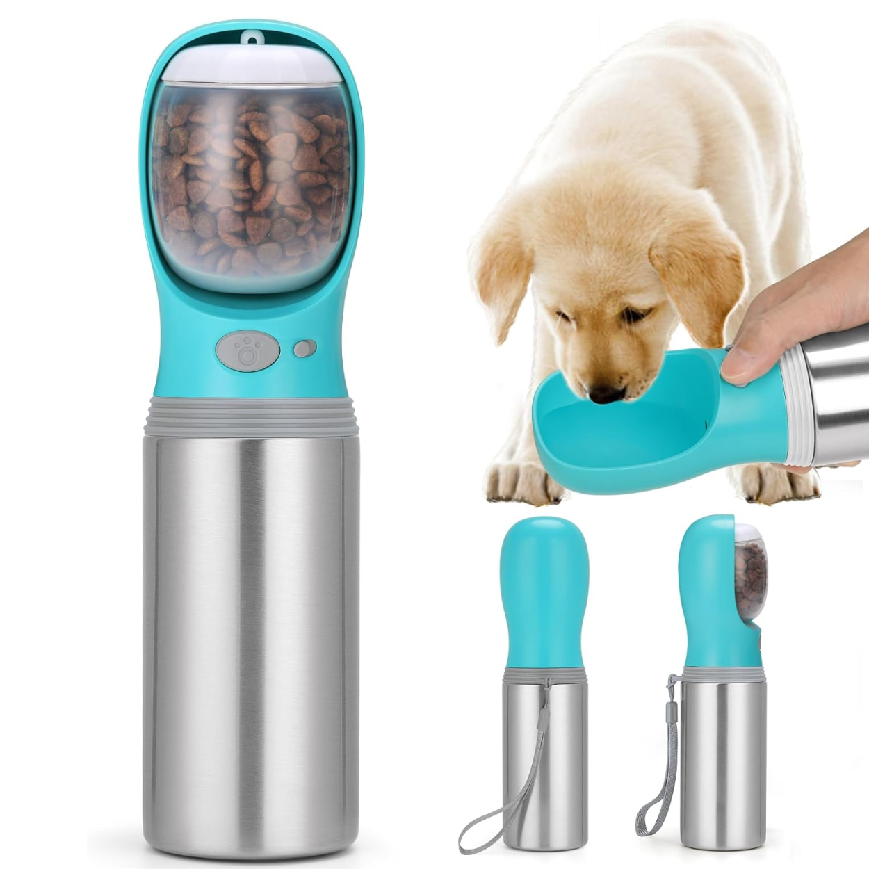 Portable 14 OZ Stainless Steel Dog Water Bottle for Outdoor Travel