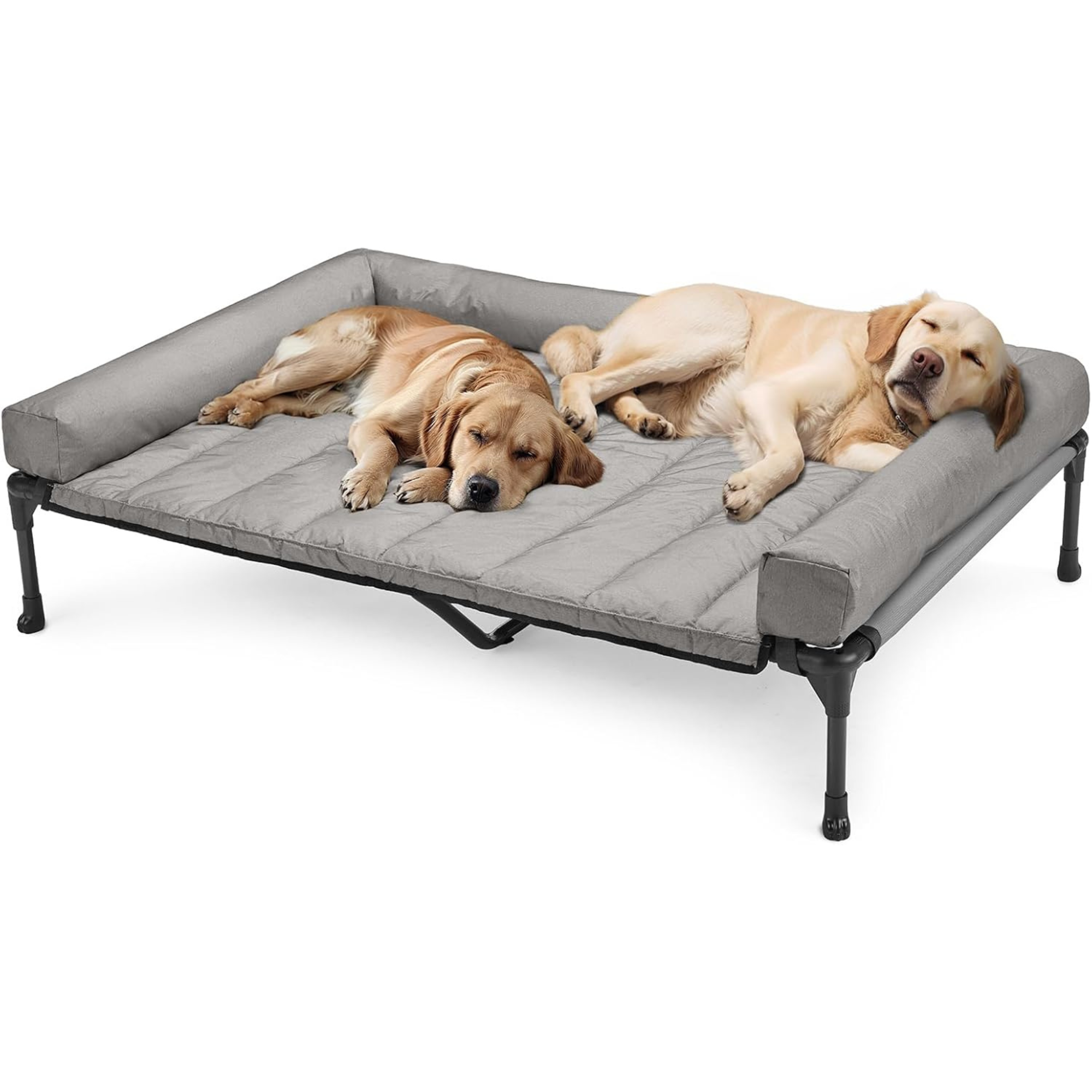 Elevated Cooling Dog Bed With Waterproof Cushion Bolster