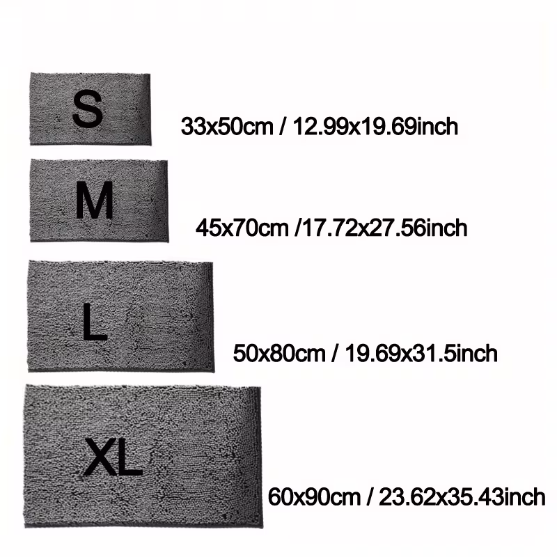xl absorbent dog door mat quick dry microfiber non slip washable puppy mud pad polyester indoor floor entrance rug for dogs grey m 17 72 27 56inch 10