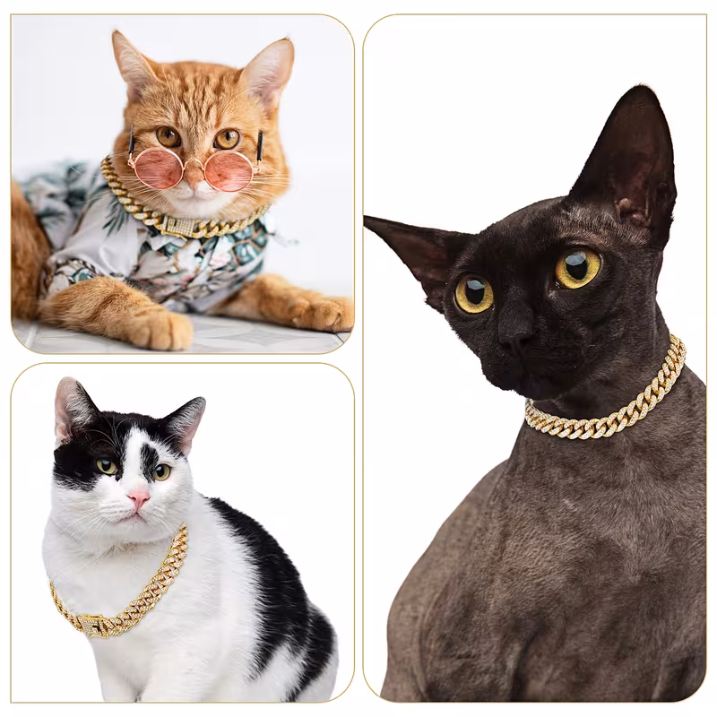 dog chain crystal     walking metal chain collar with design secure   8