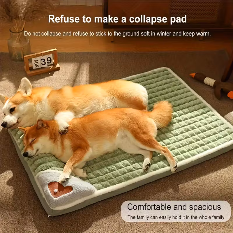 1 mat universal kennel sleeping nest with winter removable and washable floor mat dog sleeping mat pet soft spine protection dog bed 6