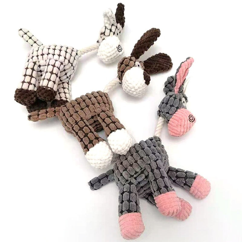 Donkey Shaped Corduroy Chew Toy For Dogs-Ziggy Dog Training Collar