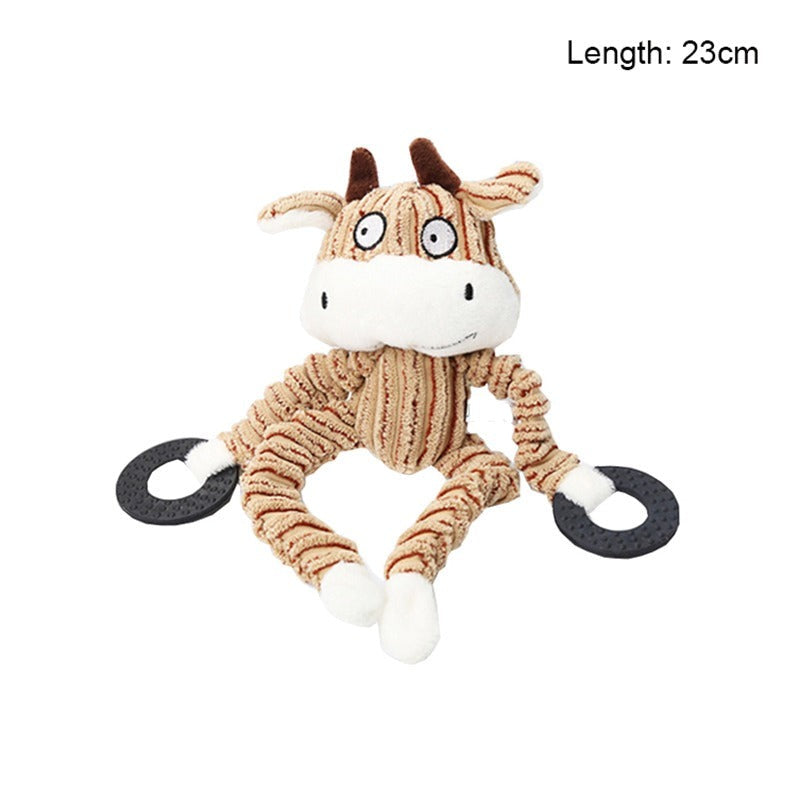 Monkey Shaped Corduroy Chew Toy For Dogs-Ziggy Dog Training Collar