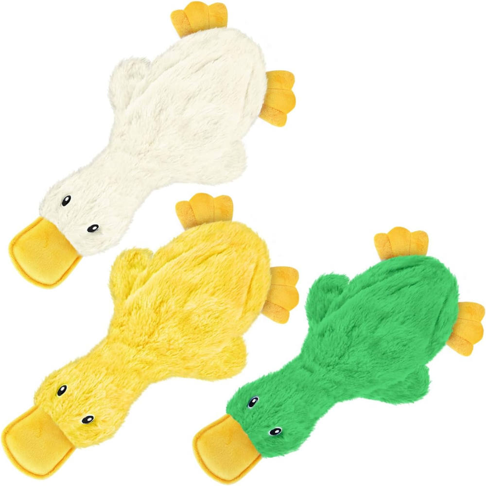 Pack Of 3 Crinkle Duck Plush Dog Toys-Ziggy Dog Training Collar