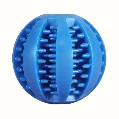 Interactive Dog Chew Ball With Treat Holder And Teeth Cleaning Design
