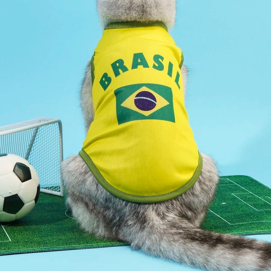 Brazil Flag Pattern Pet Tank Top