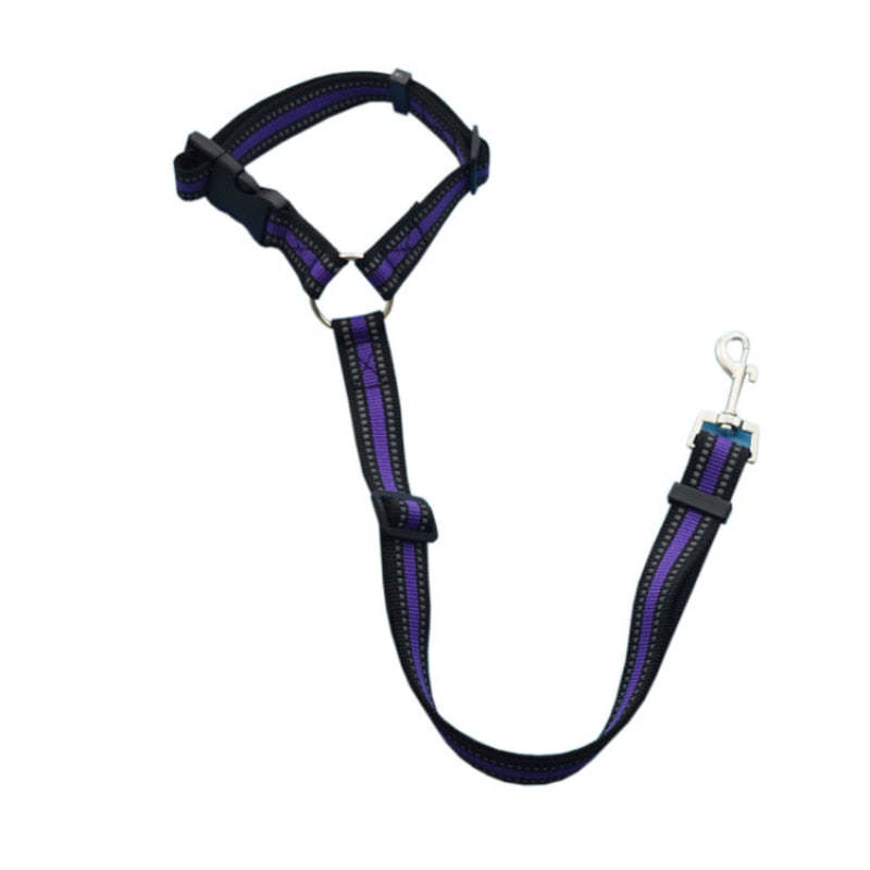 Adjustable Nylon Lead Leash Reflective Seat Belt-Ziggy Dog Training Collar
