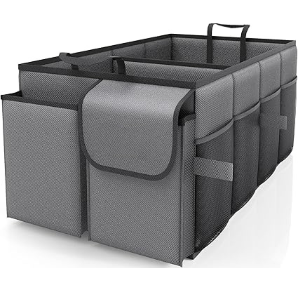Foldable Car Trunk Organizer With Adjustable Compartments-Wireless Car Play Tech
