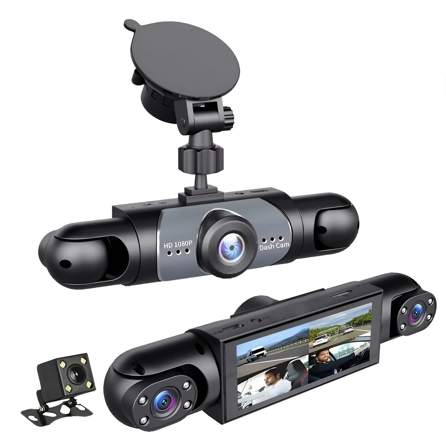 Multi Camera Car Dashcam With Night Vision Recording